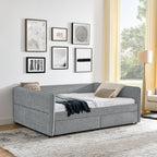 Tufted Daybed with Trundle and Two Drawers - Queen Size
