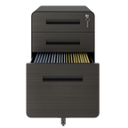 3-Drawer Mobile File Cabinet with Lock