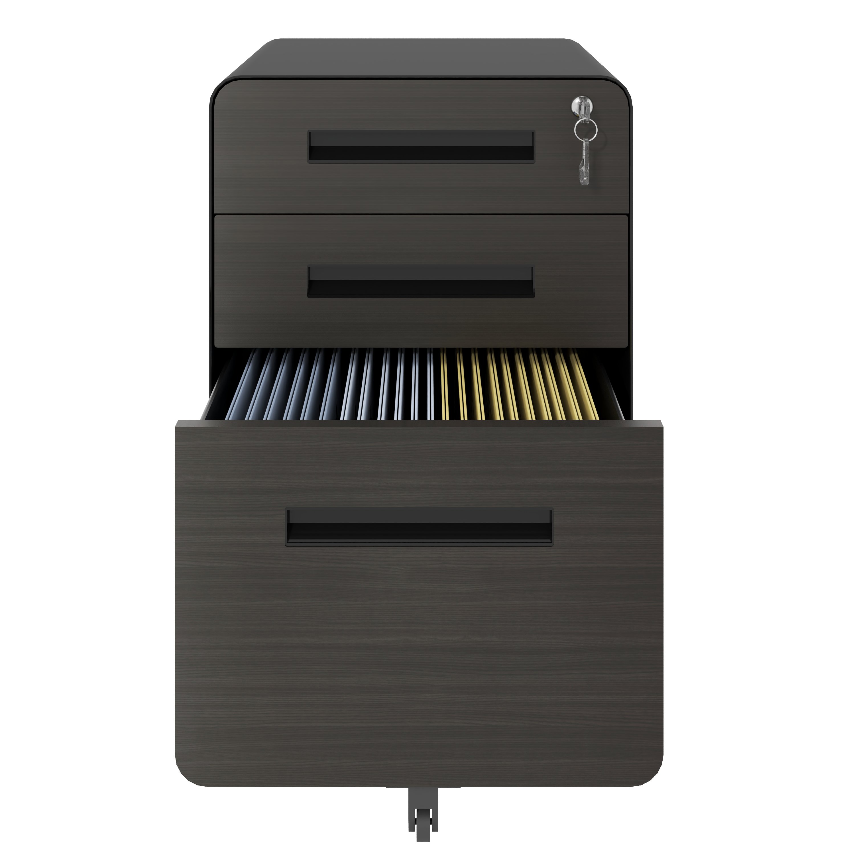 3-Drawer Mobile File Cabinet with Lock