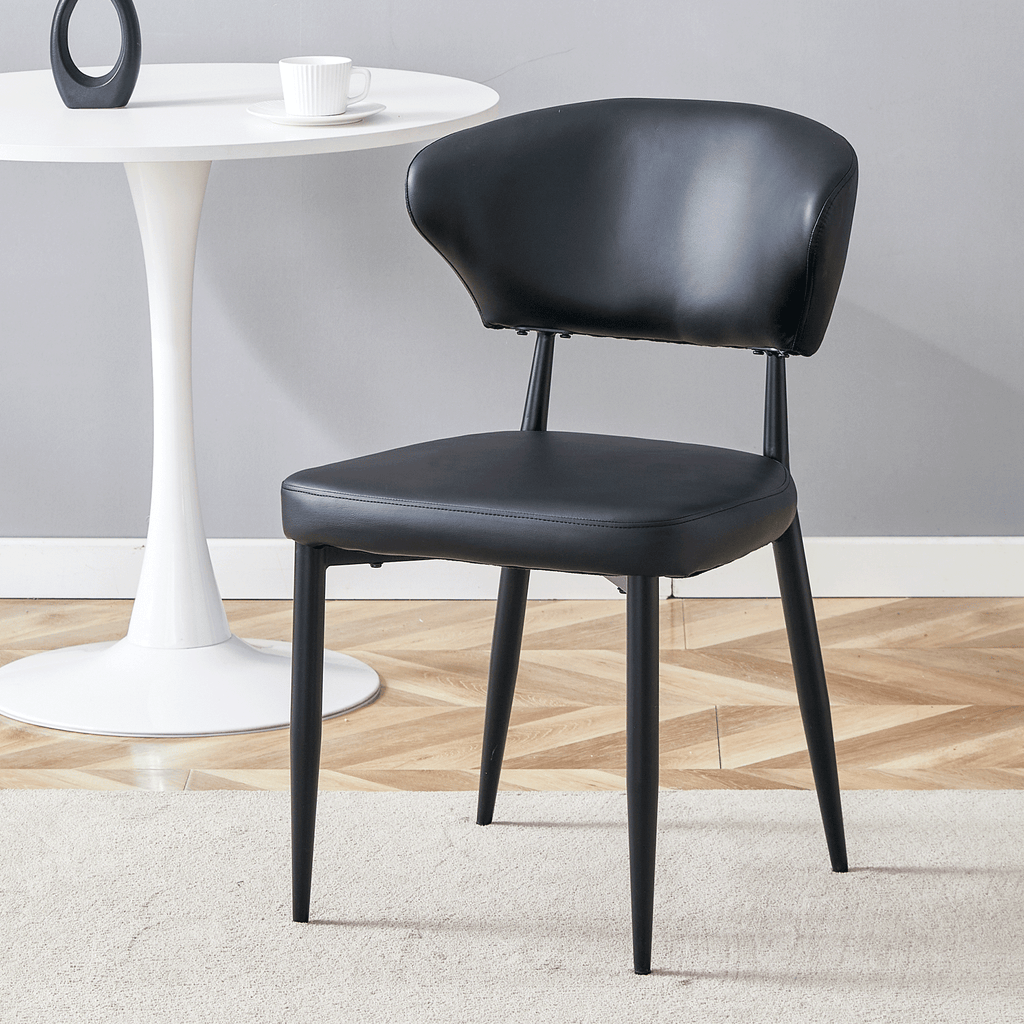 Black Minimalist Ergonomic Dining Chair - Set of 4