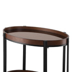Oval 2 Shelf Dark Kitchen Cart