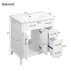 30" Bathroom Vanity with Ceramic Sink
