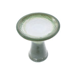 Handmade Glazed Ceramic Bird Bath, 17" Concentric Ripple Embossed Tray & 18" Pedestal Base