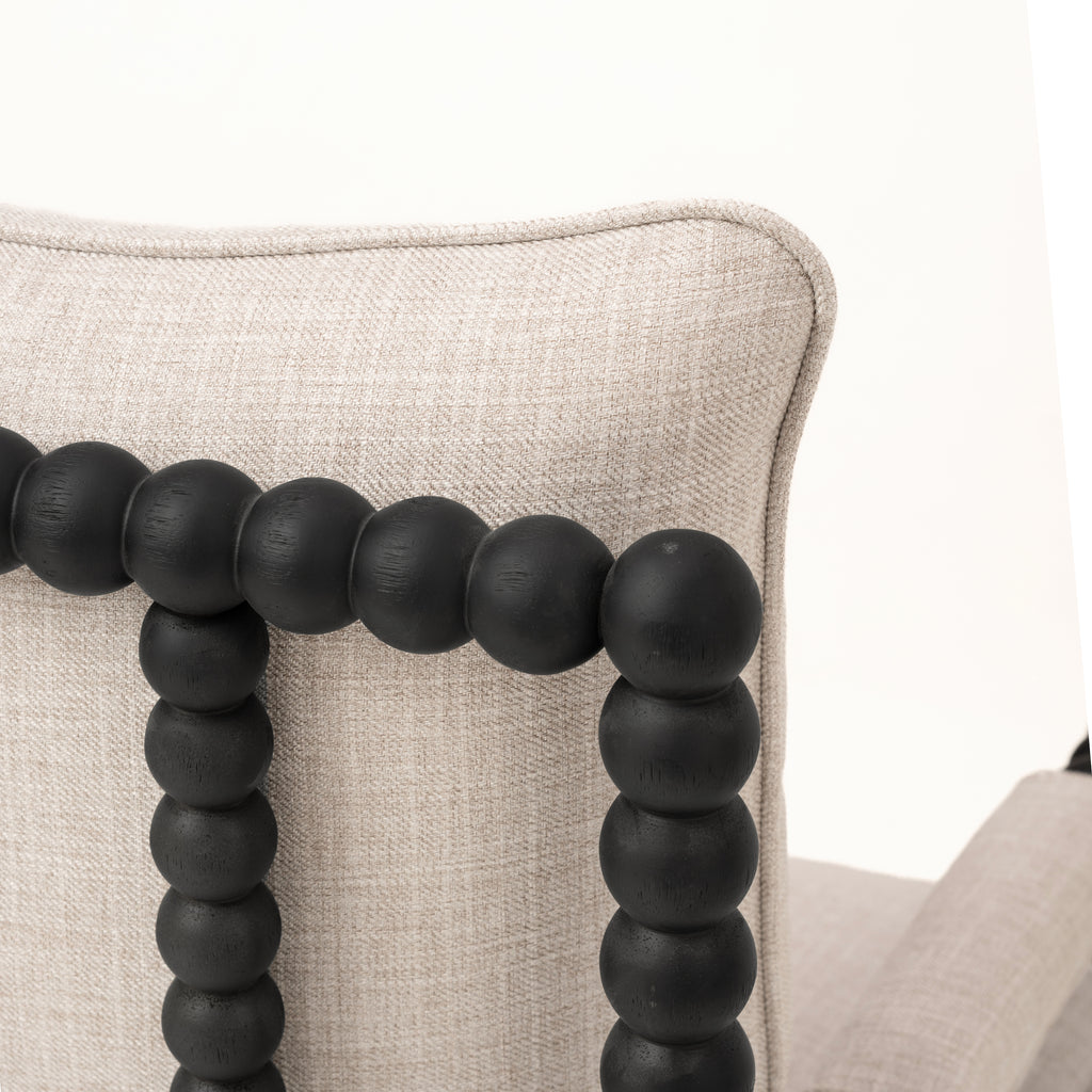 Rubber Wood Accent Chair with Upholstered Fabric