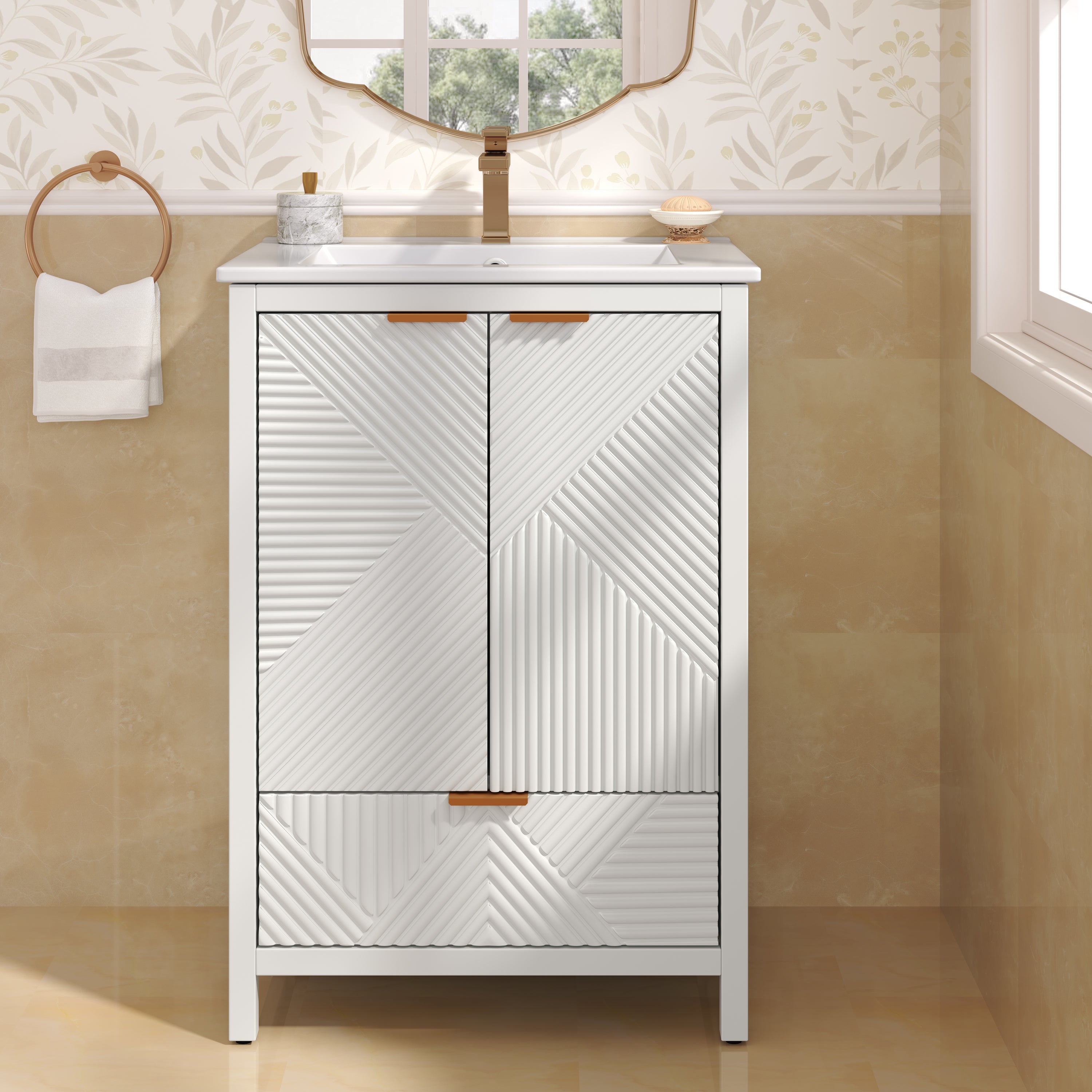 24 Inches Bathroom Vanity with Sink Combo
