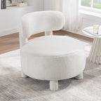 Teddy Fabric Armless Accent Chair with Curved Backrest