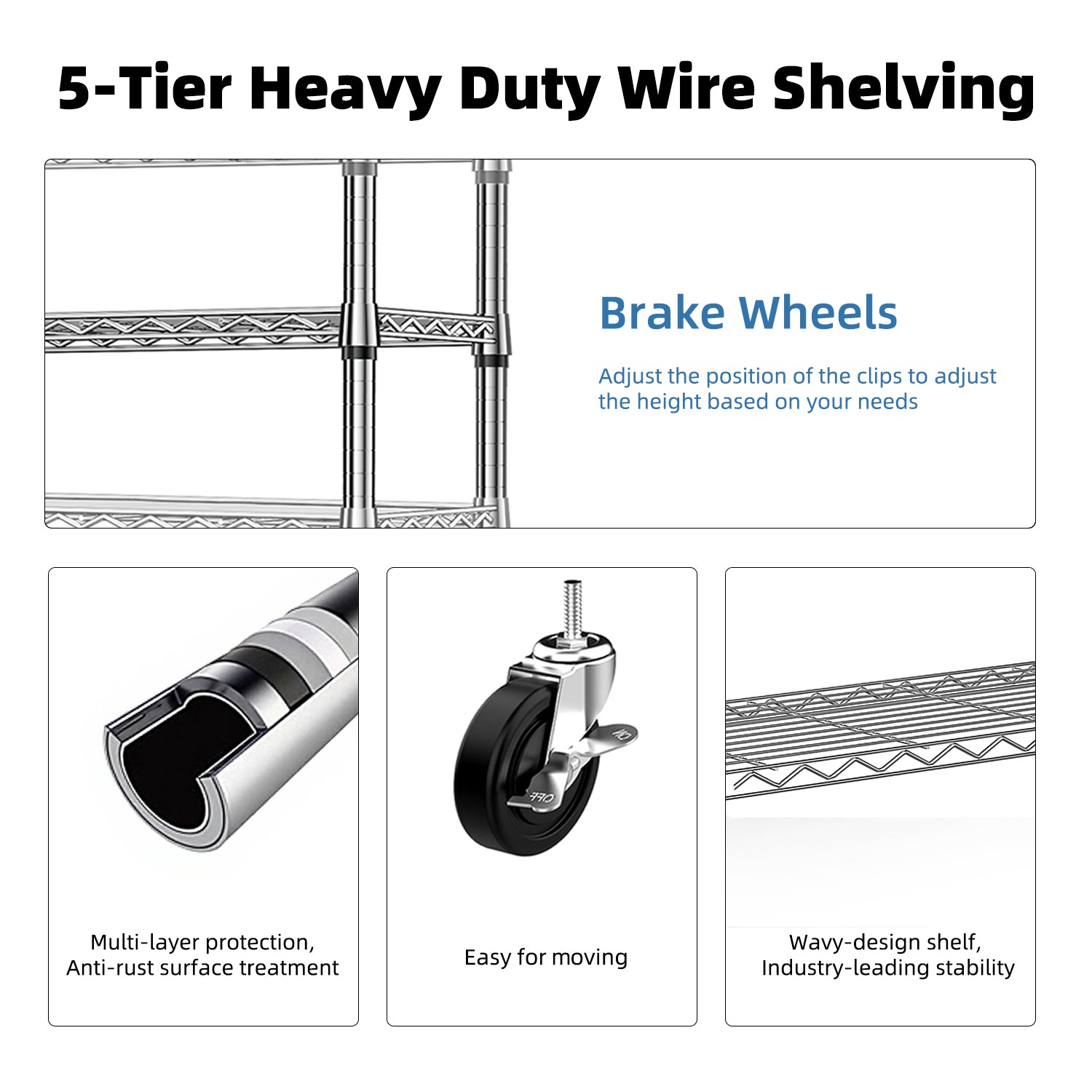 5-Tier Steel Storage Shelving Unit