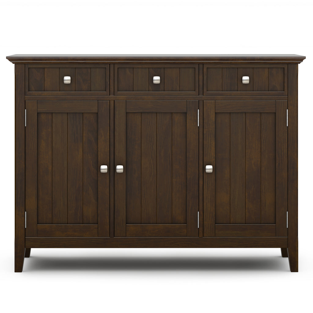 Acadian 51 Inch Wide Solid Wood Entryway Storage Cabinet in Brunette