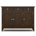 Acadian 51 Inch Wide Solid Wood Entryway Storage Cabinet in Brunette
