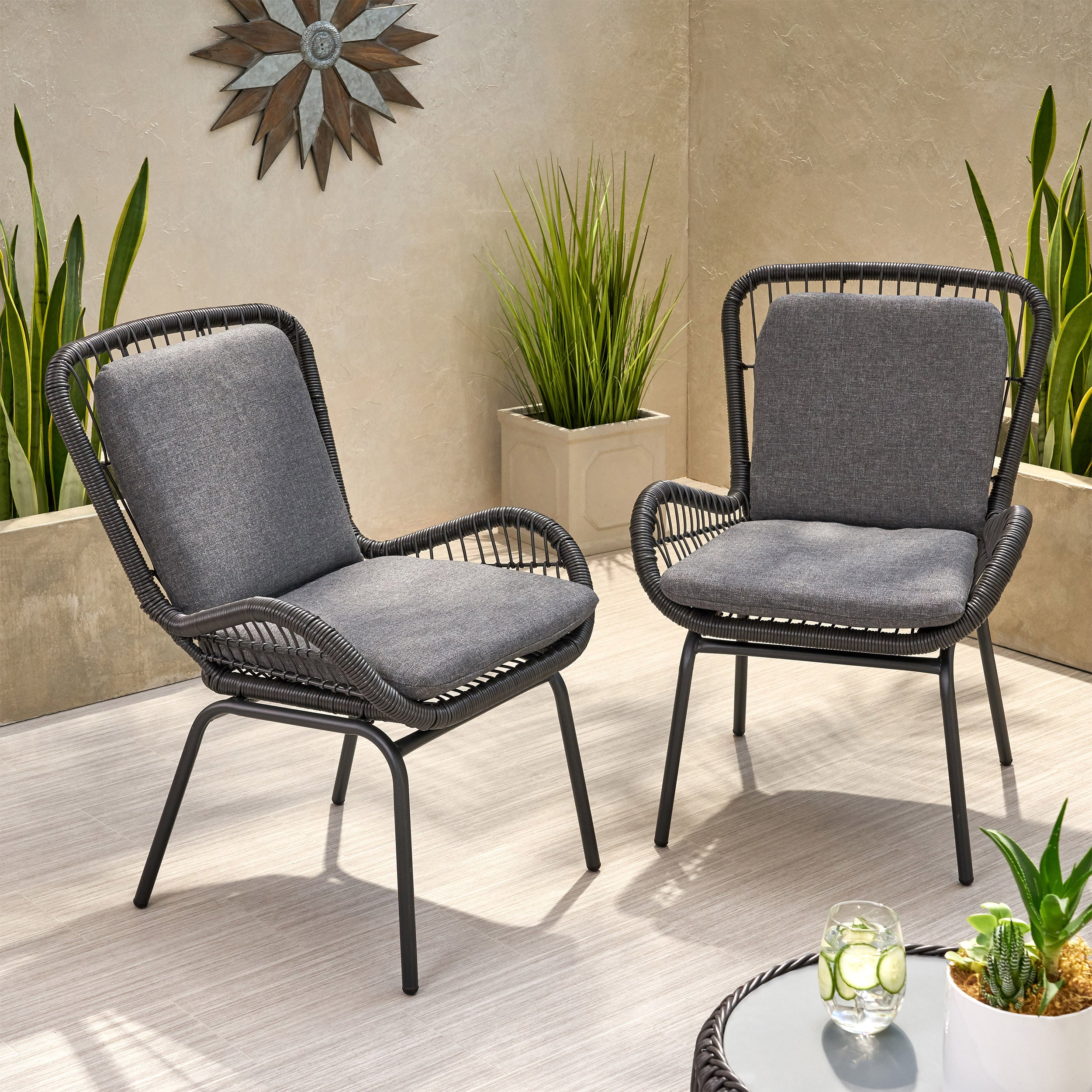 Mccaskill Patio Chair with Cushions (Set of 2)