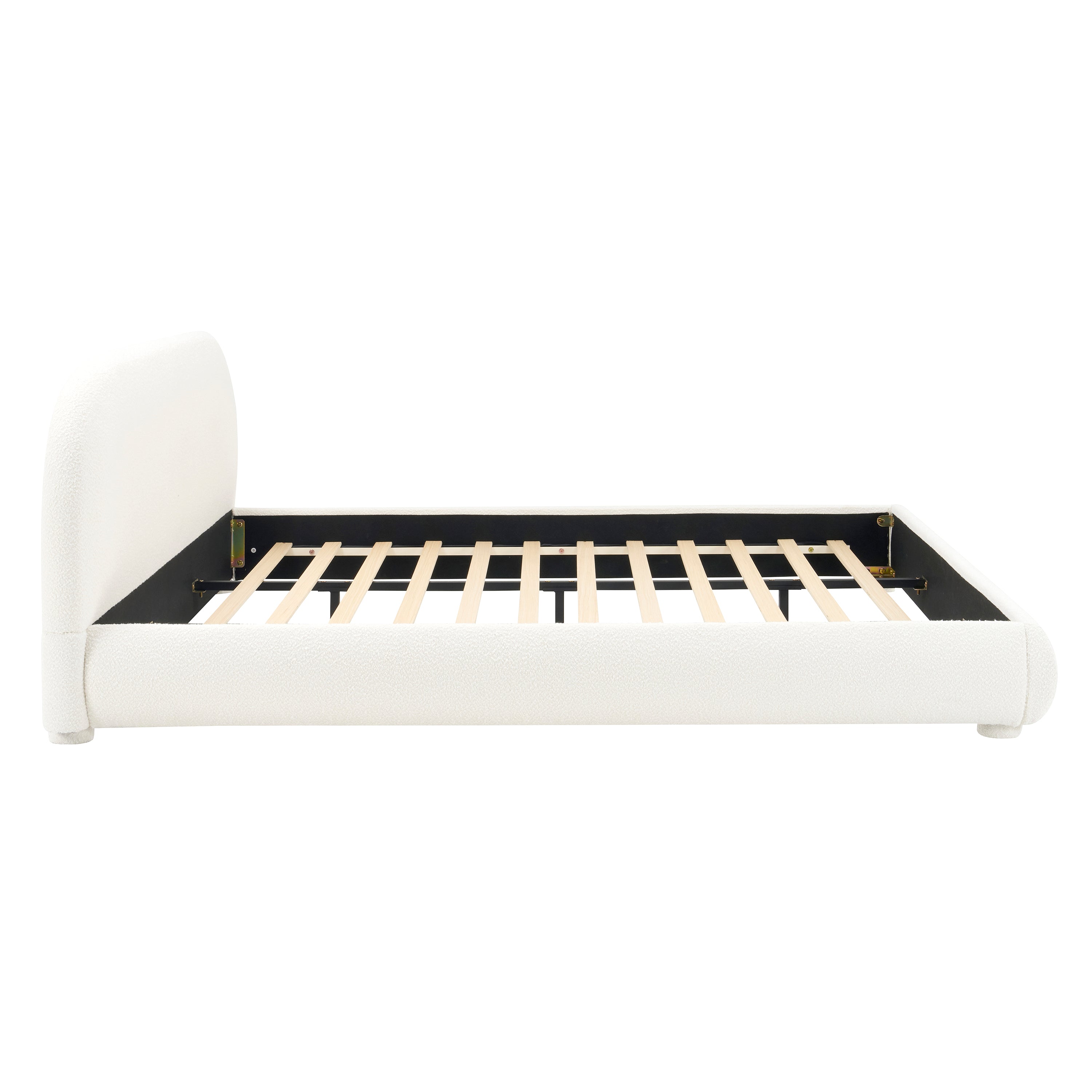 Cream Style Fabric Upholstered Bed