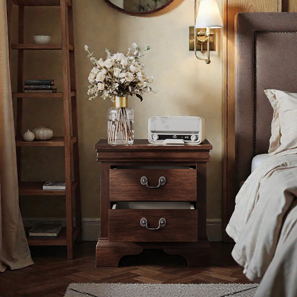 Classic Wooden Nightstand - Cherry