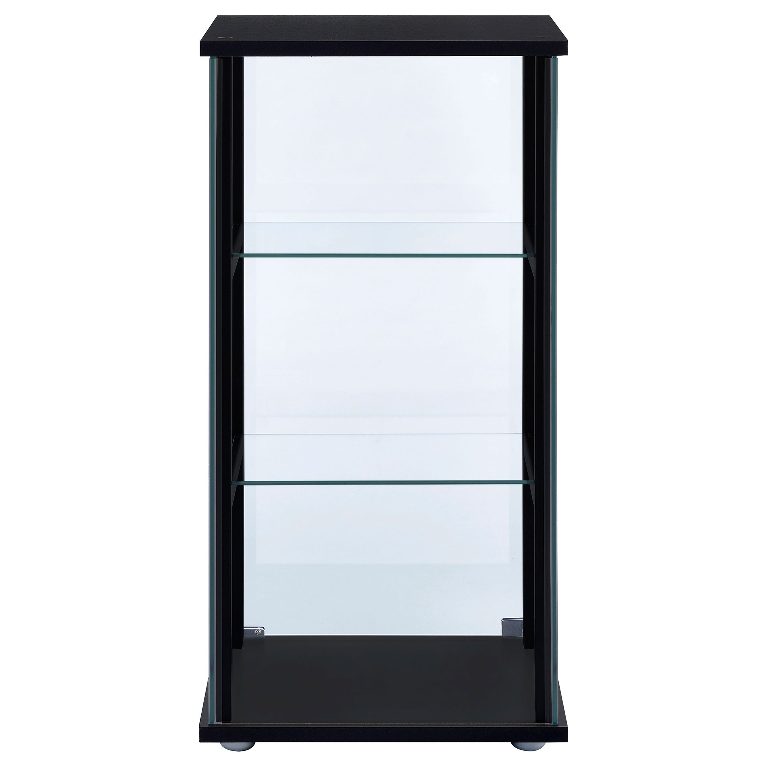 Cyclamen 3-shelf Clear Glass Curio Display Cabinet Black-CoasterEveryday