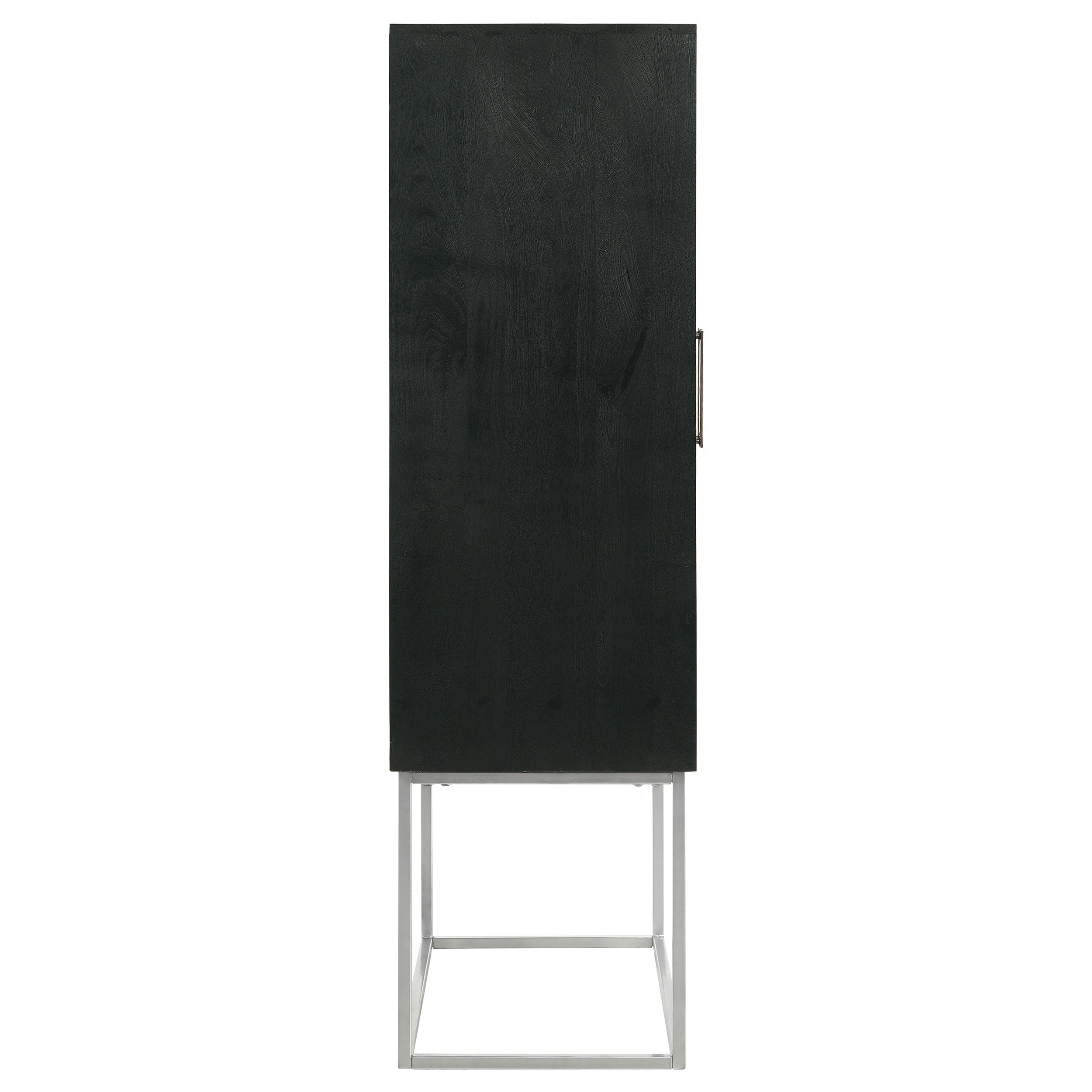 Borman 2-door Home Bar Cabinet Wine Storage Walnut and Black-