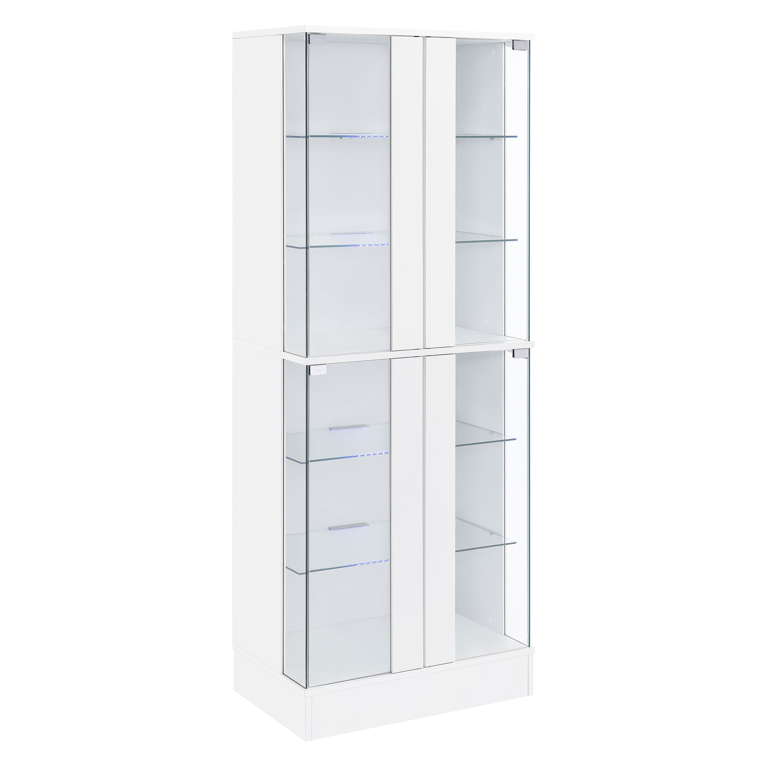 Cabra 4-door LED Curio Display Cabinet White High Gloss-
