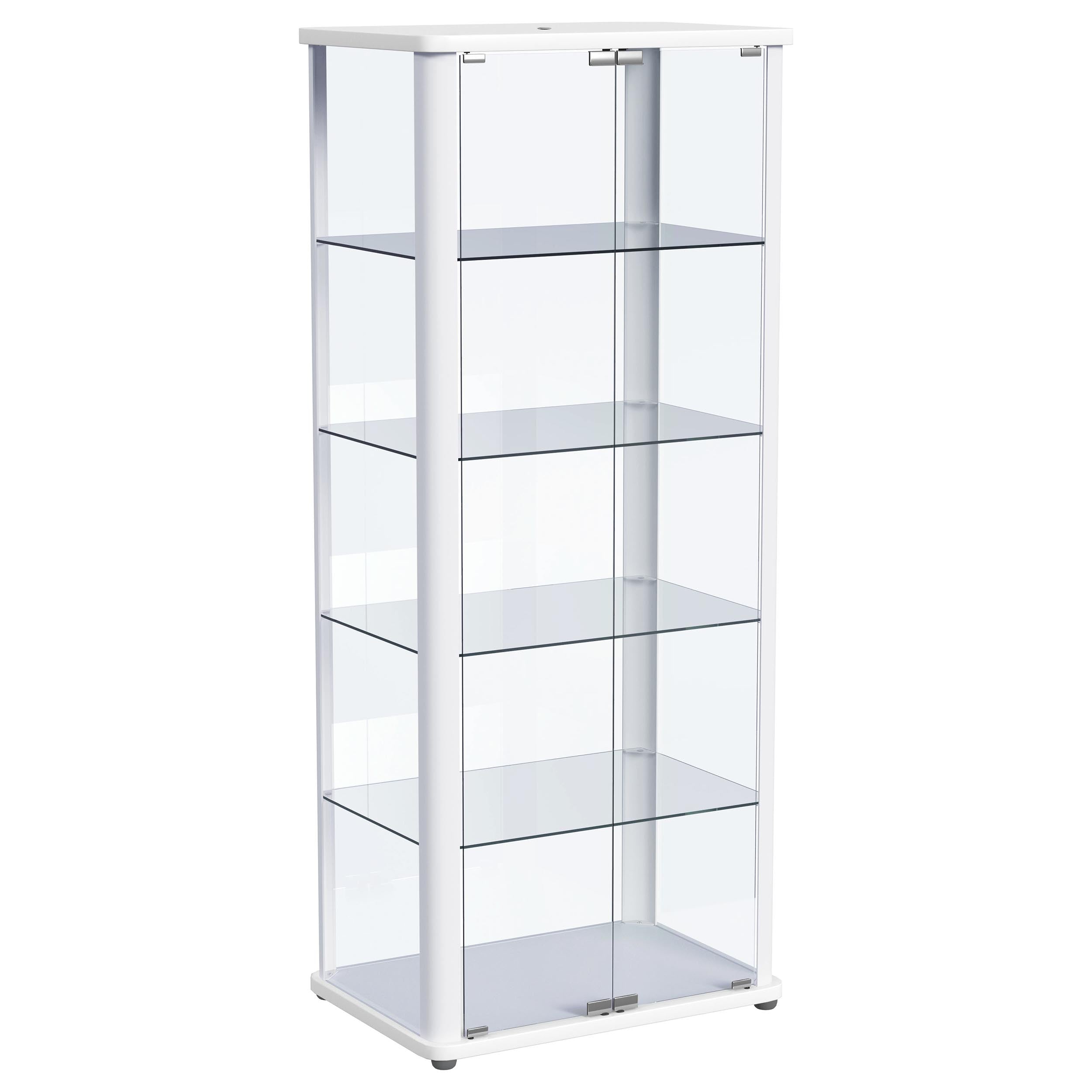 Aero 5-shelf Display Curio Cabinet with LED Lighting White-