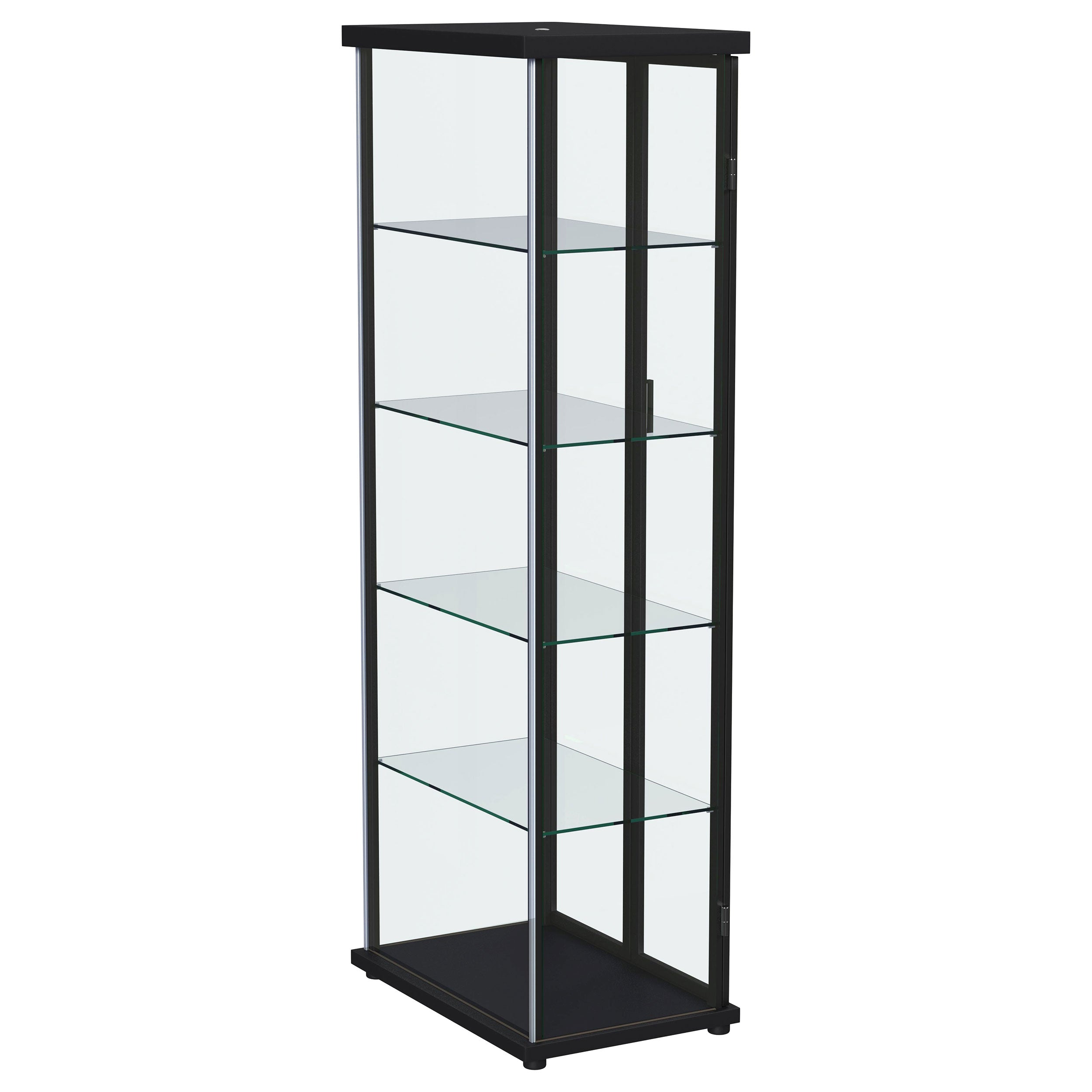 Aero 4-shelf Display Curio Cabinet with LED Lighting Black-