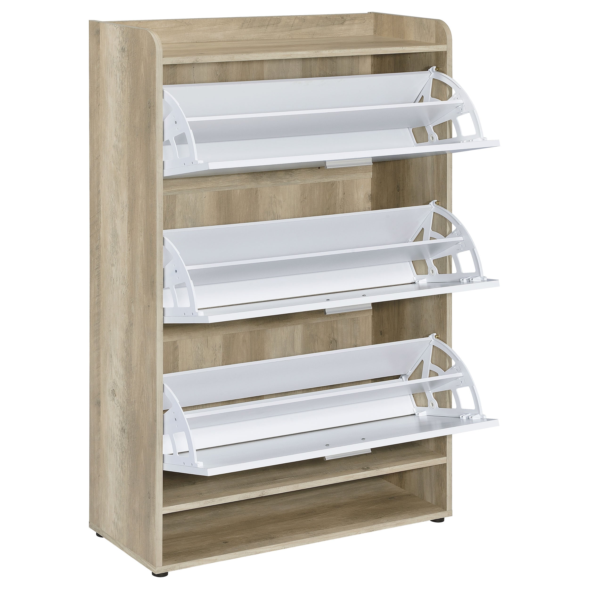 Denia 3-tier Engineered Wood Shoe Cabinet White-CoasterEveryday