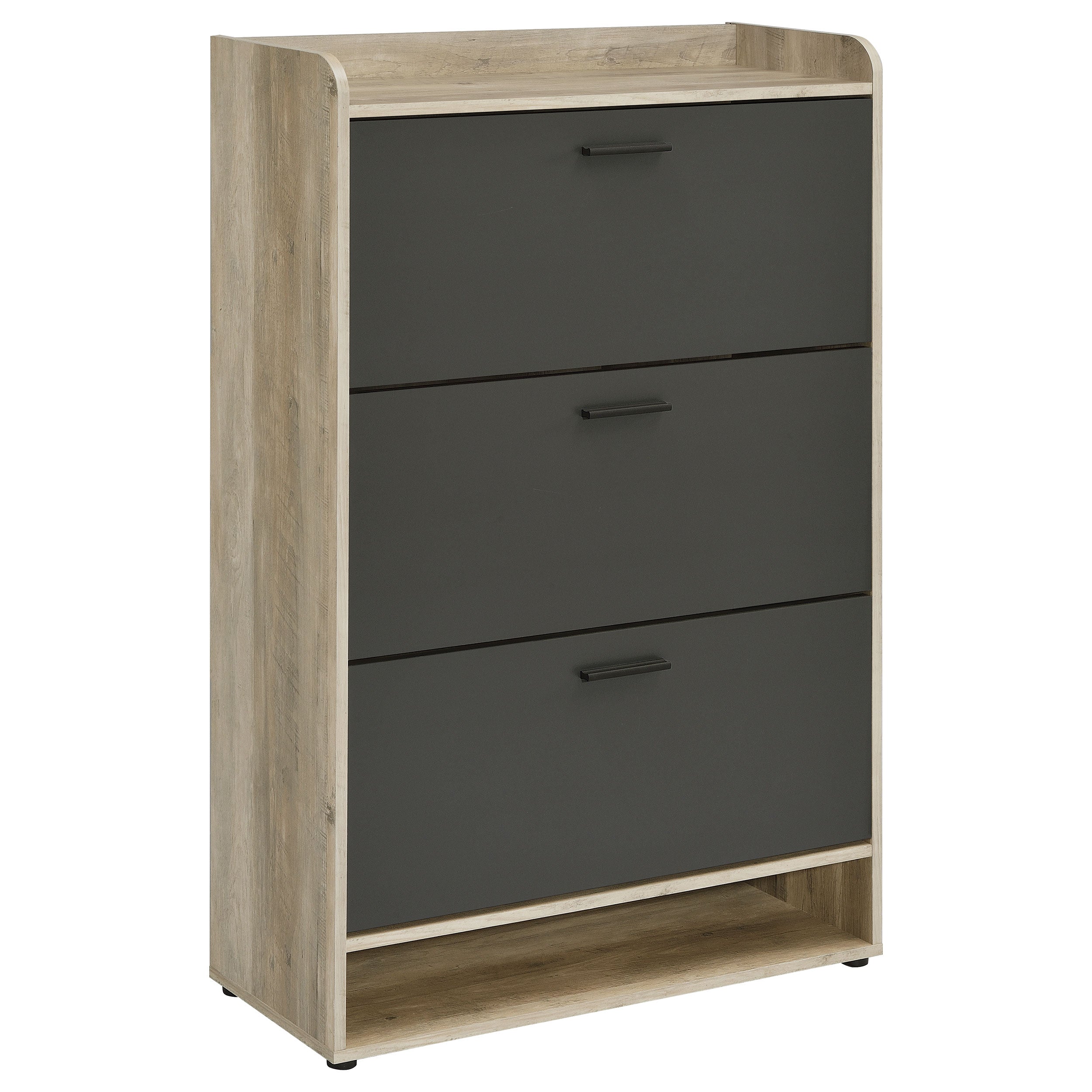 Denia 3-tier Engineered Wood Shoe Cabinet Grey-CoasterEveryday