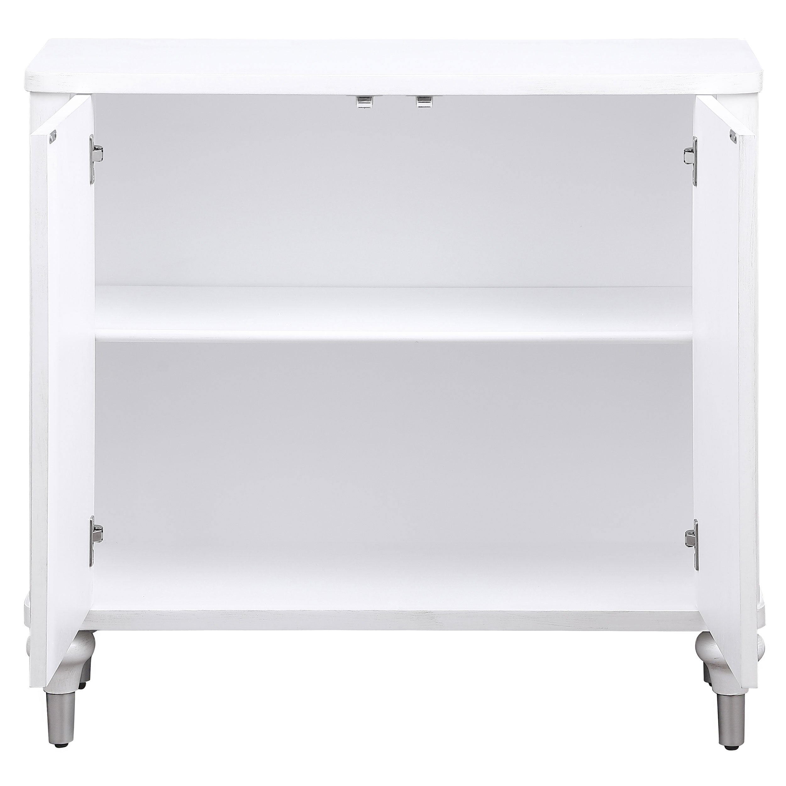 Cardella 2-door Mandala Accent Cabinet Distressed White-
