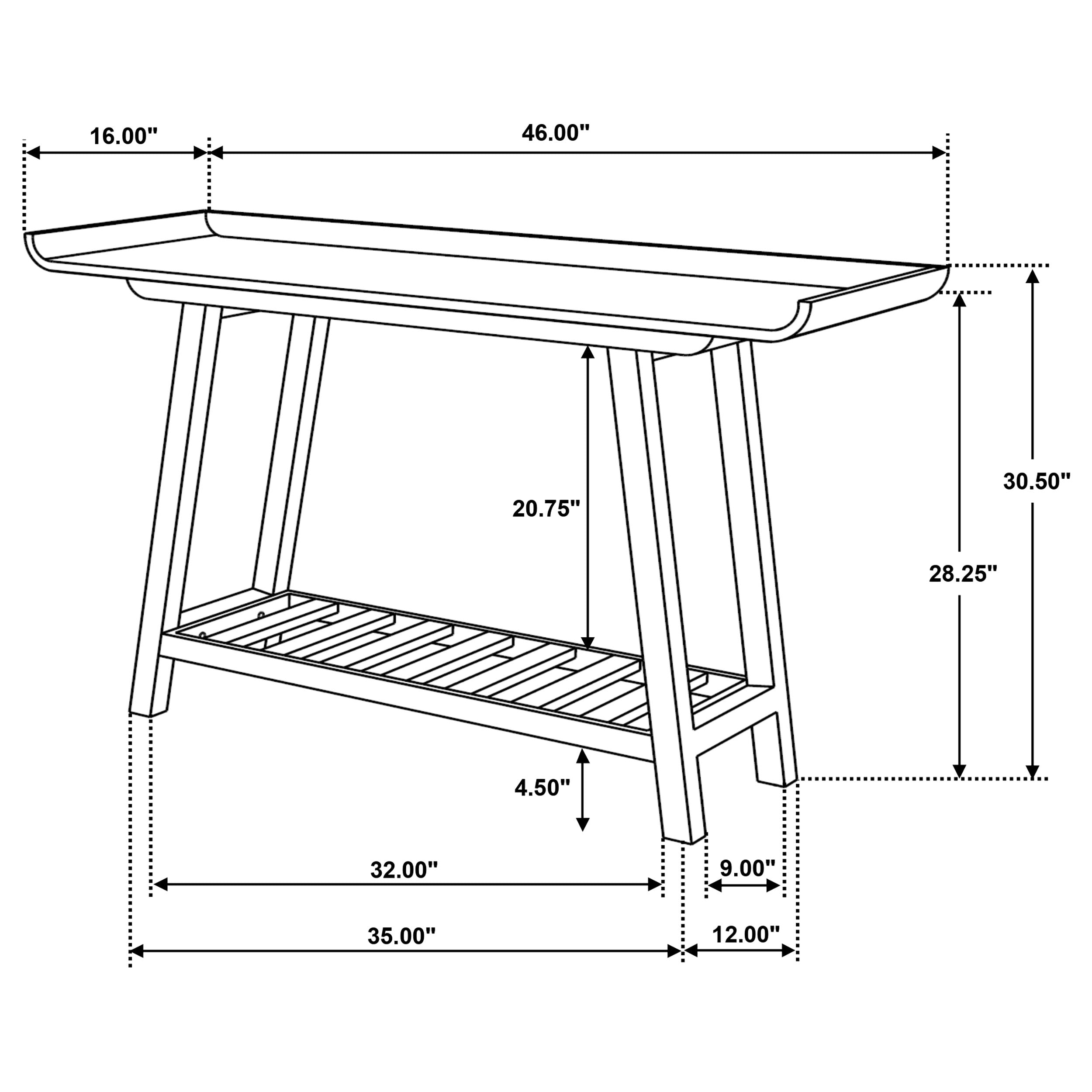 Ornelas 46-inch Console Table with Slatted Shelf Mango Brown-
