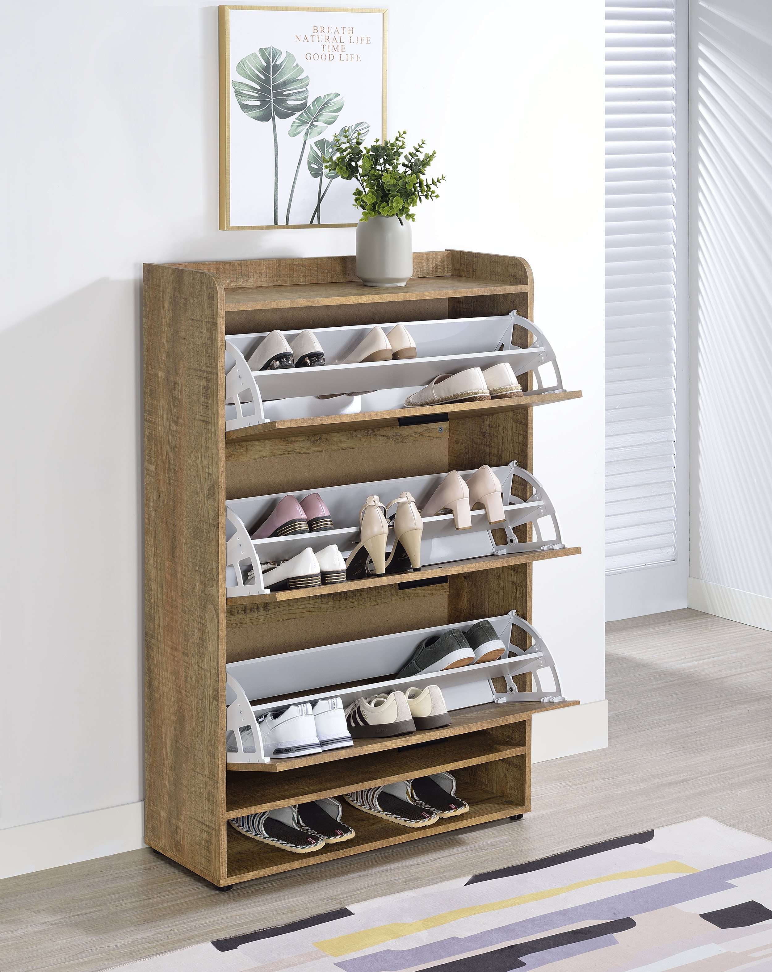 Denia 3-tier Engineered Wood Shoe Cabinet Mango-