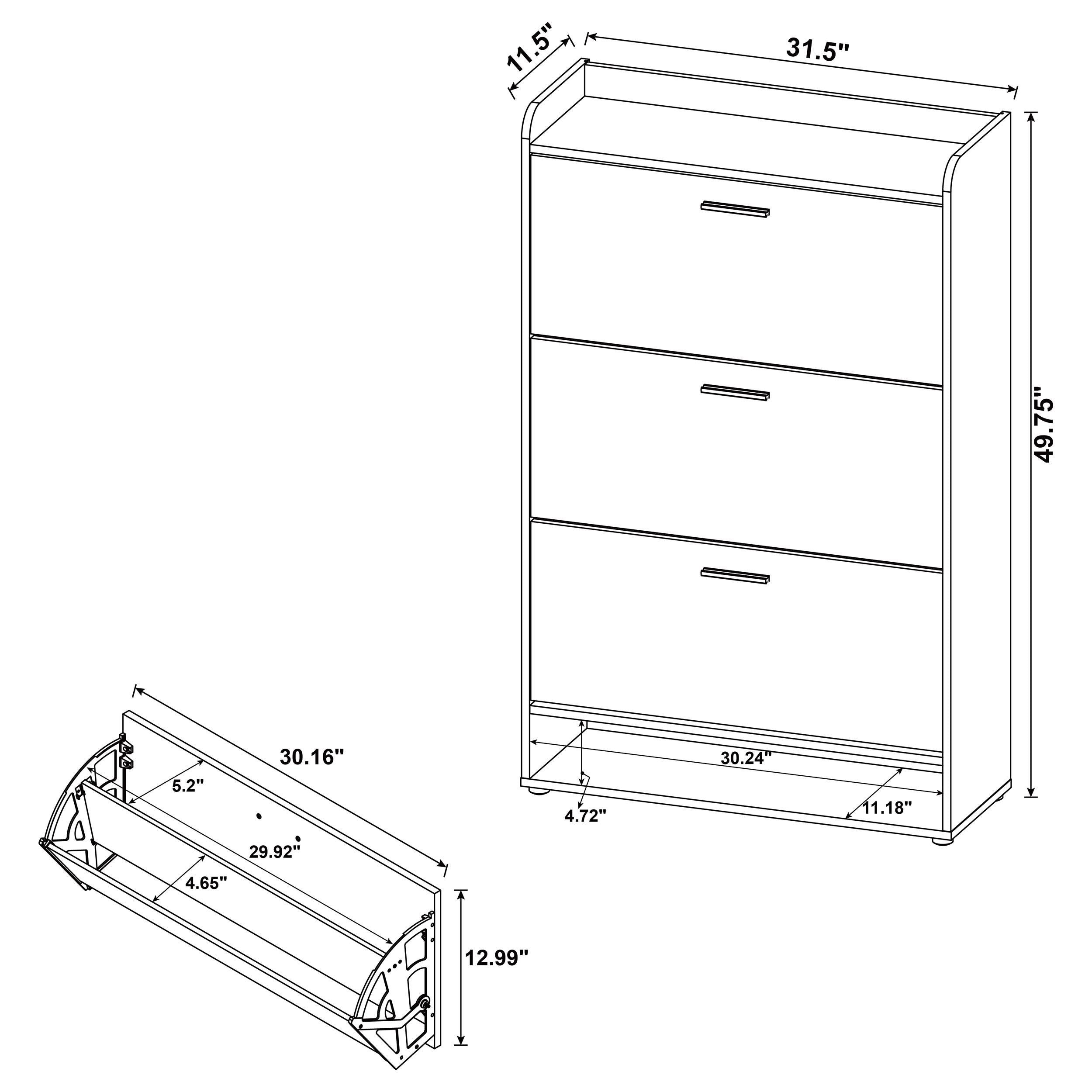 Denia 3-tier Engineered Wood Shoe Cabinet Mango-