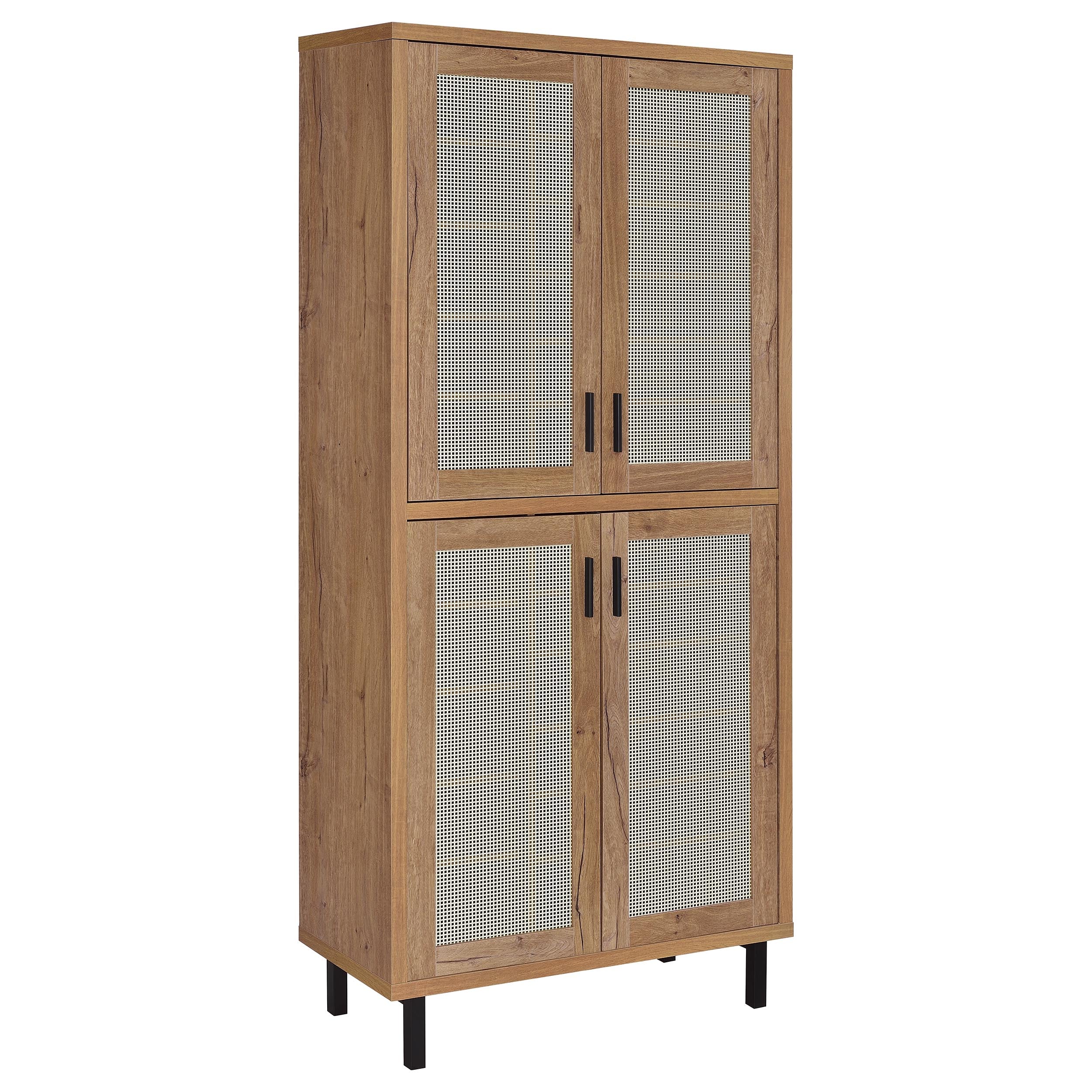Teller 80-inch 4-door Tall Shoe Storage Cabinet Natural Oak-
