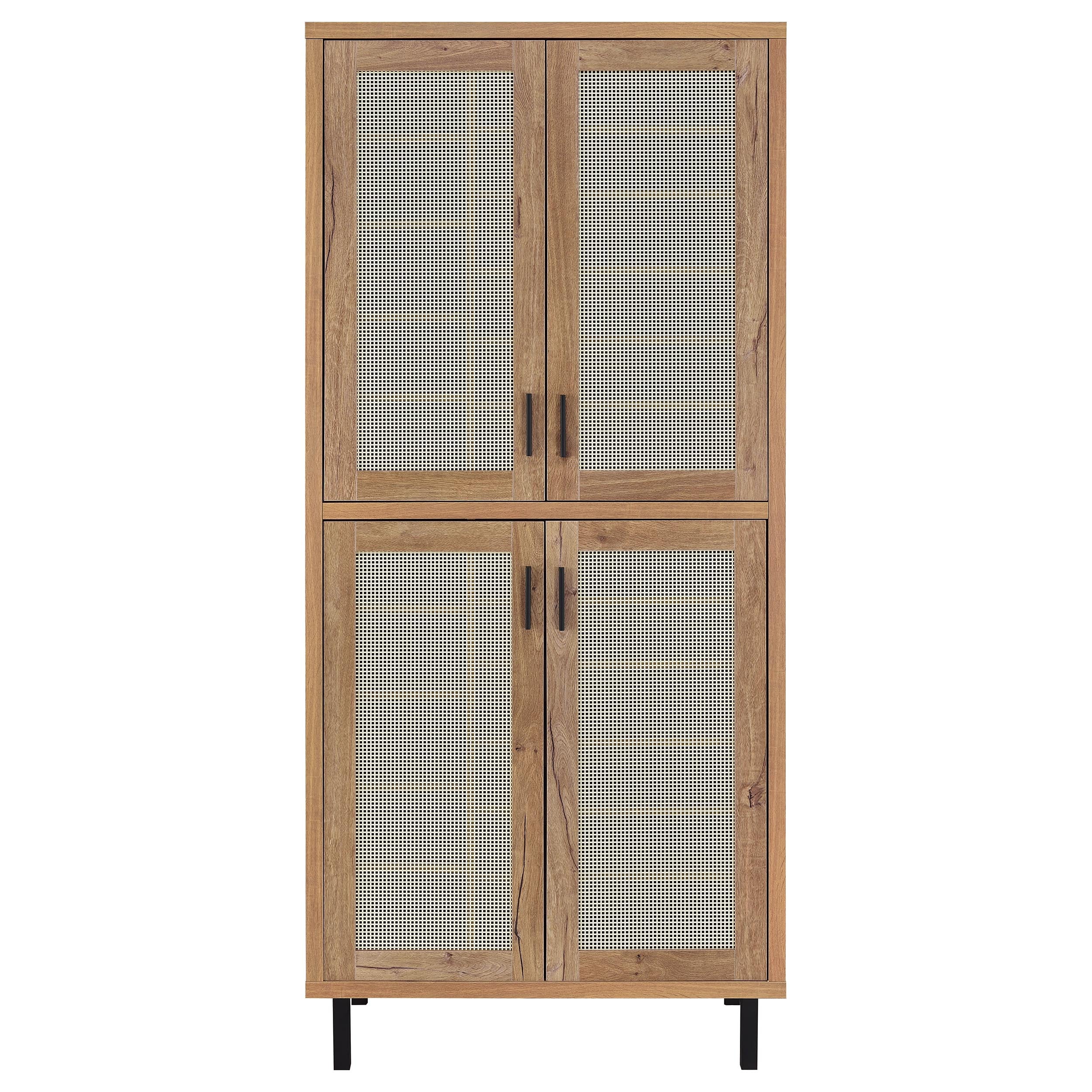 Teller 80-inch 4-door Tall Shoe Storage Cabinet Natural Oak-
