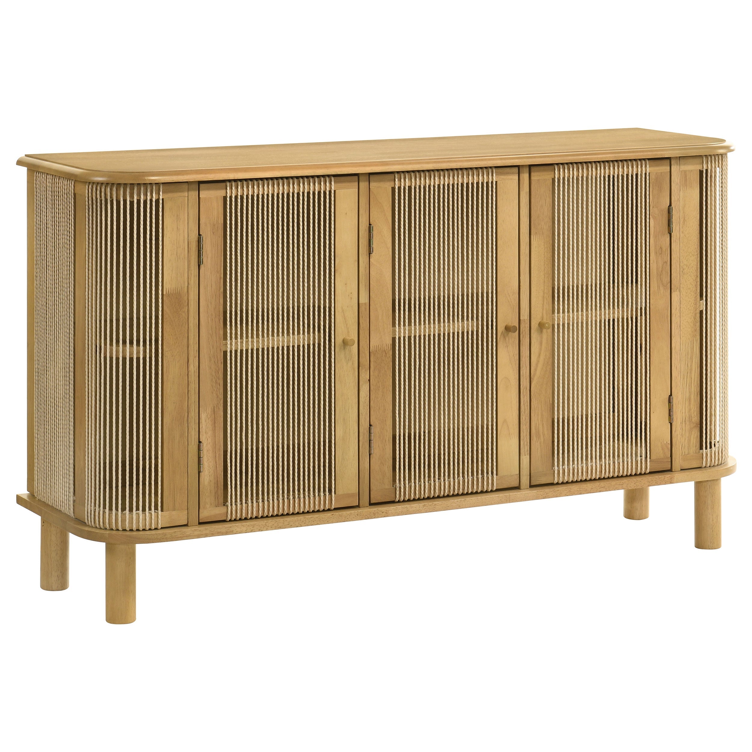 Ervine 3-Door Rope Panel Sideboard Accent Storage Cabinet Natural-