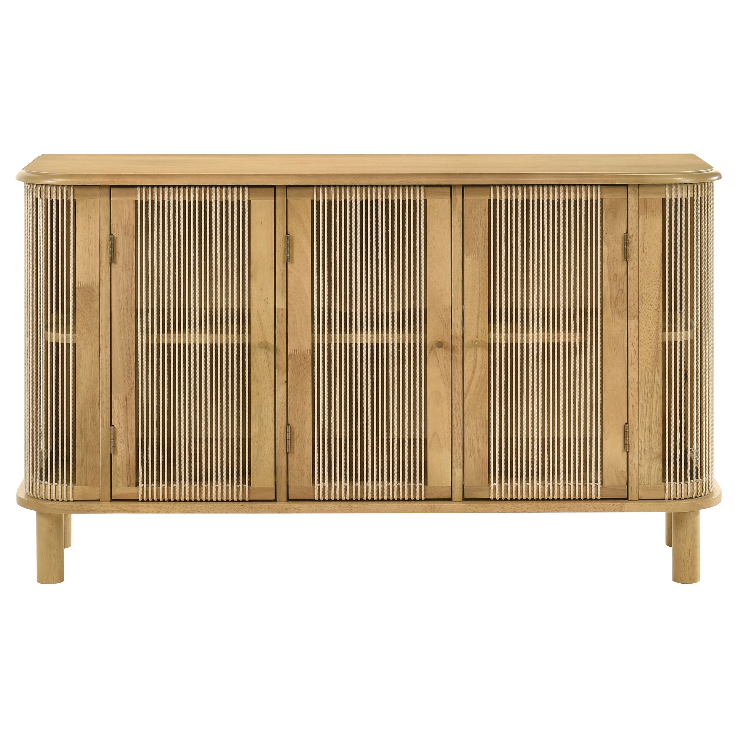 Ervine 3-Door Rope Panel Sideboard Accent Storage Cabinet Natural-