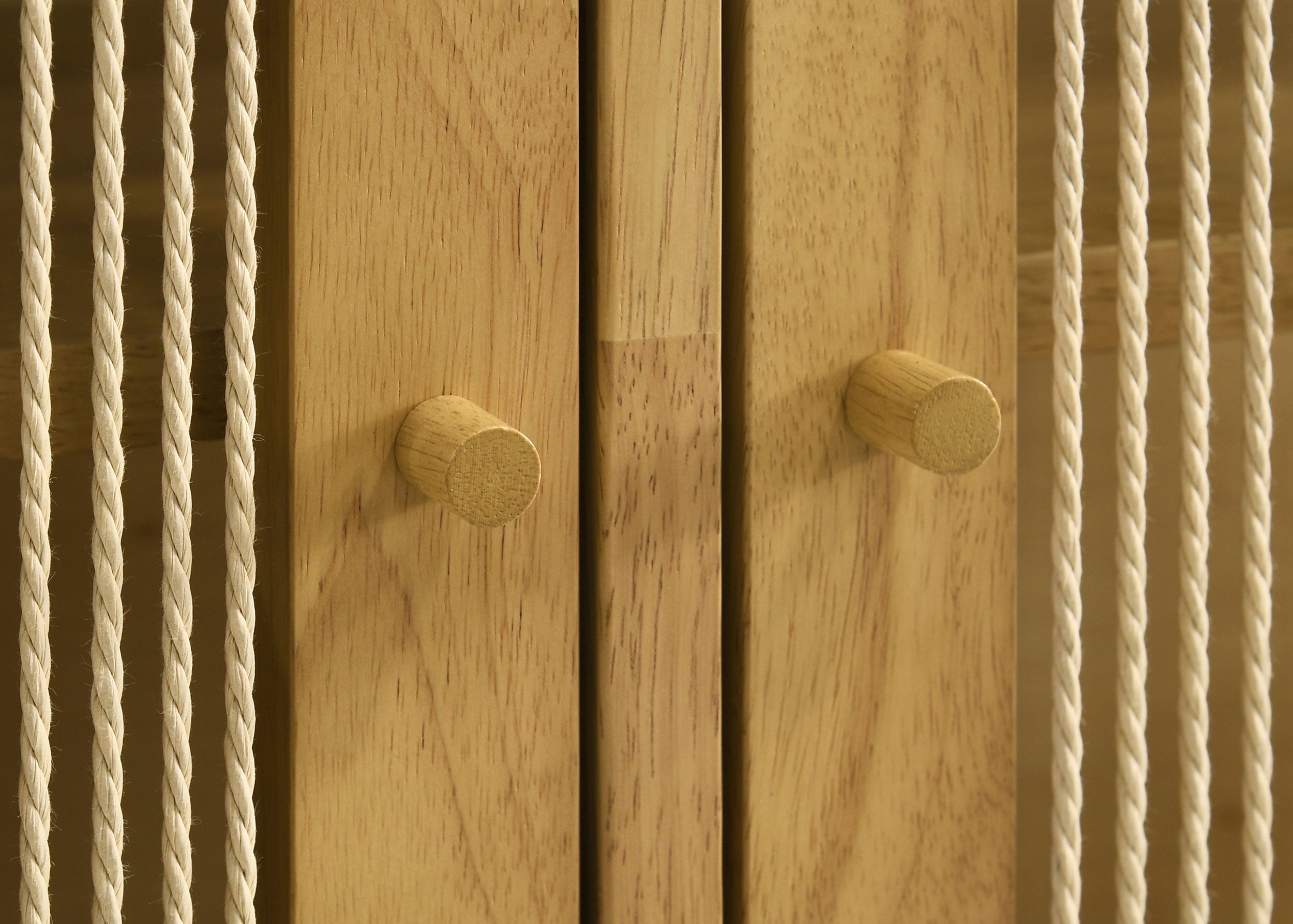 Ervine 3-Door Rope Panel Sideboard Accent Storage Cabinet Natural-