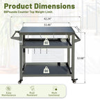 3-Shelf Outdoor Grill Table – Perfect for BBQs and Food Prep