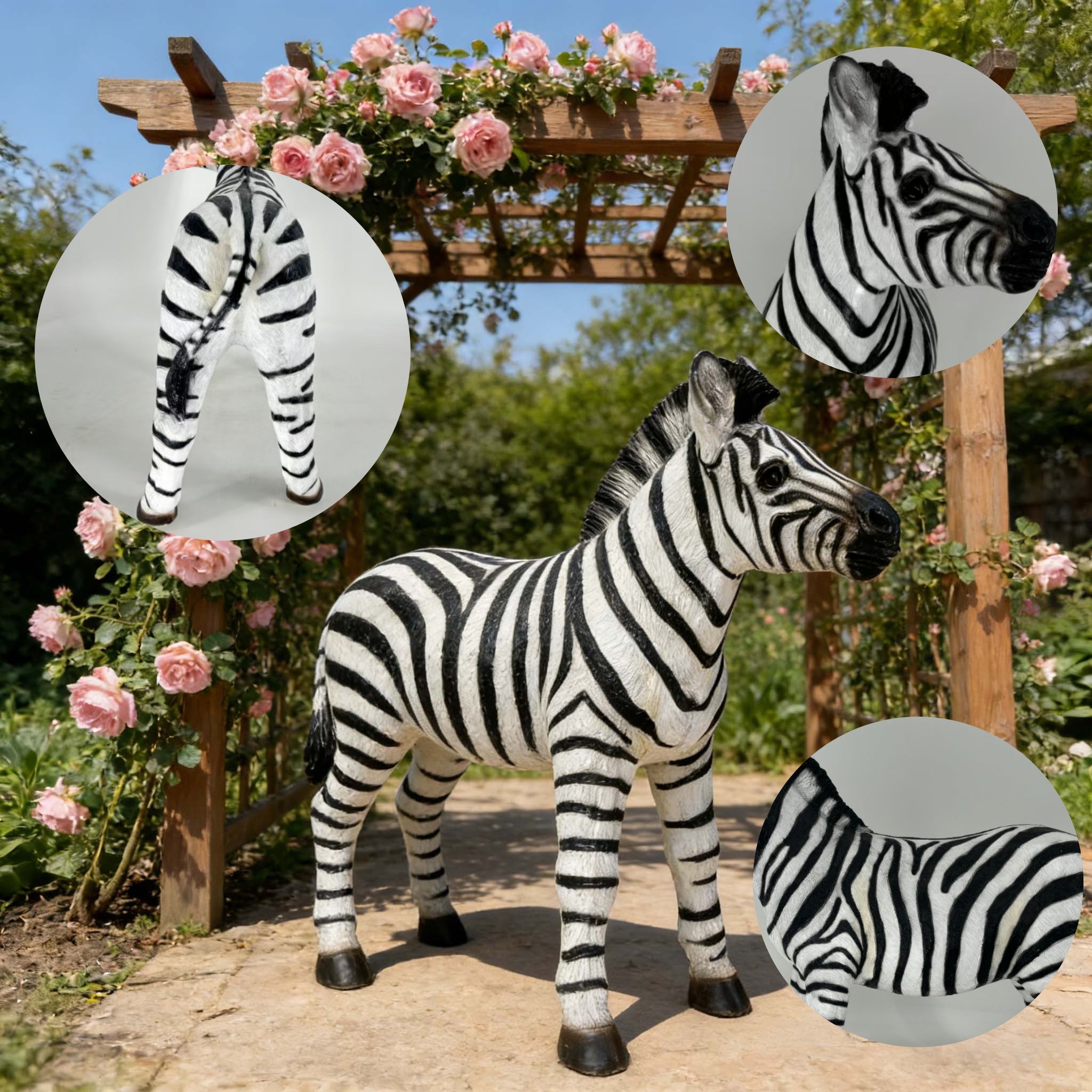 Simulated Zebra Garden Statue