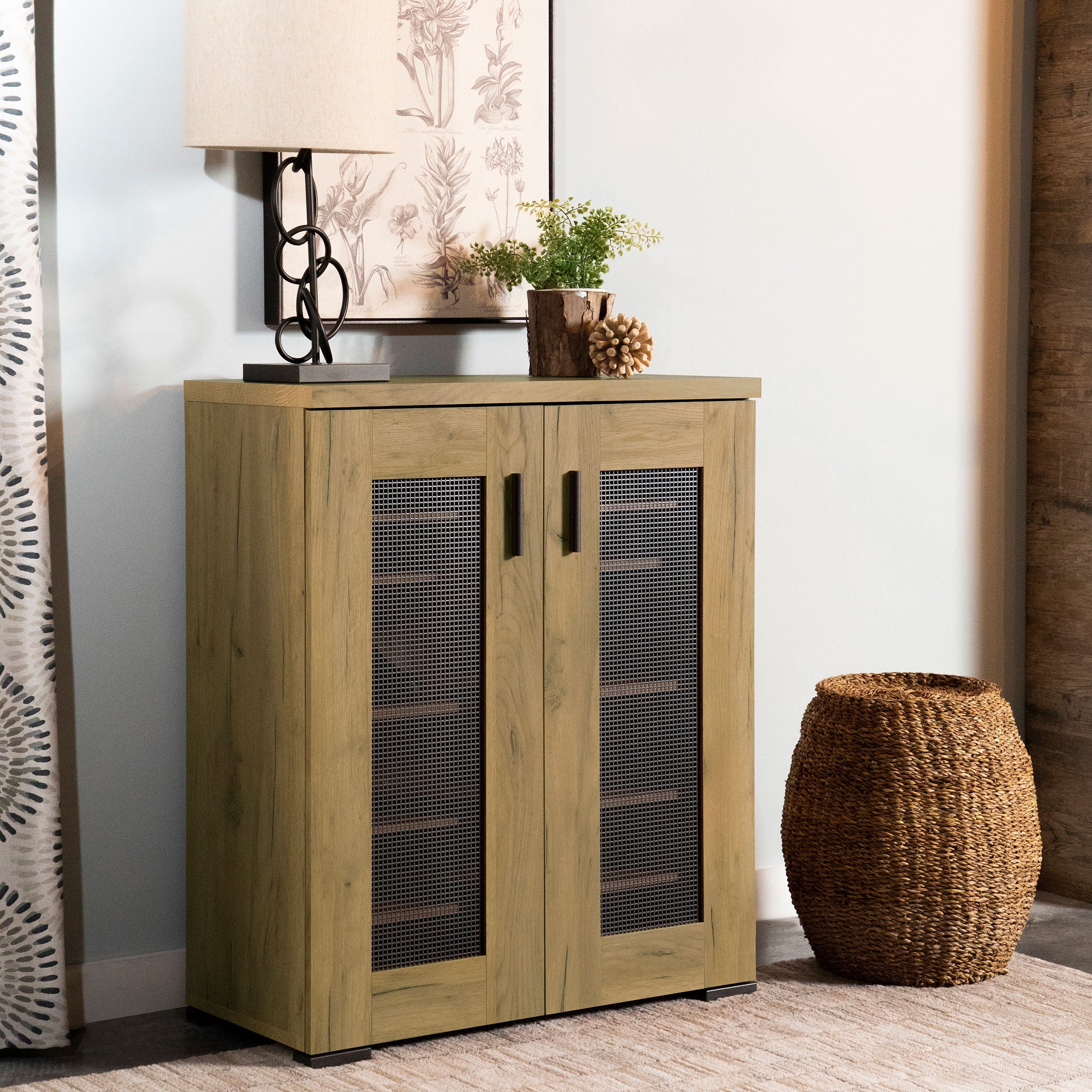 Bristol 6-shelf Engineered Wood Shoe Cabinet Golden Oak-CoasterEveryday