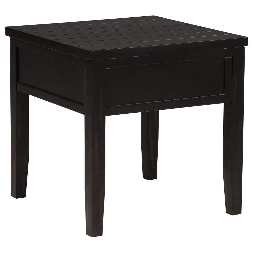 Sutter Distressed Java 1-Drawer Square End Table
