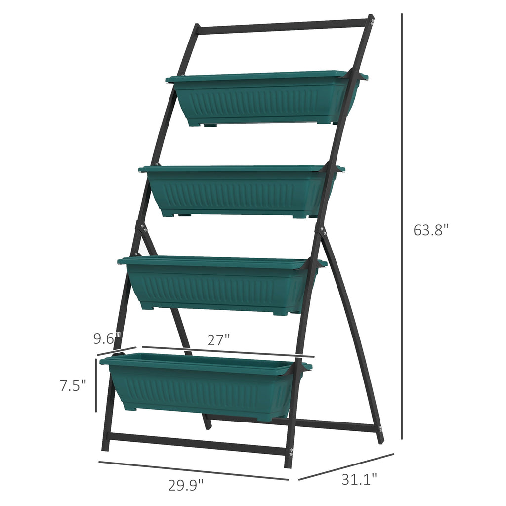 Outsunny Raised Garden Bed, 4 Tier Vertical Garden Planter Set
