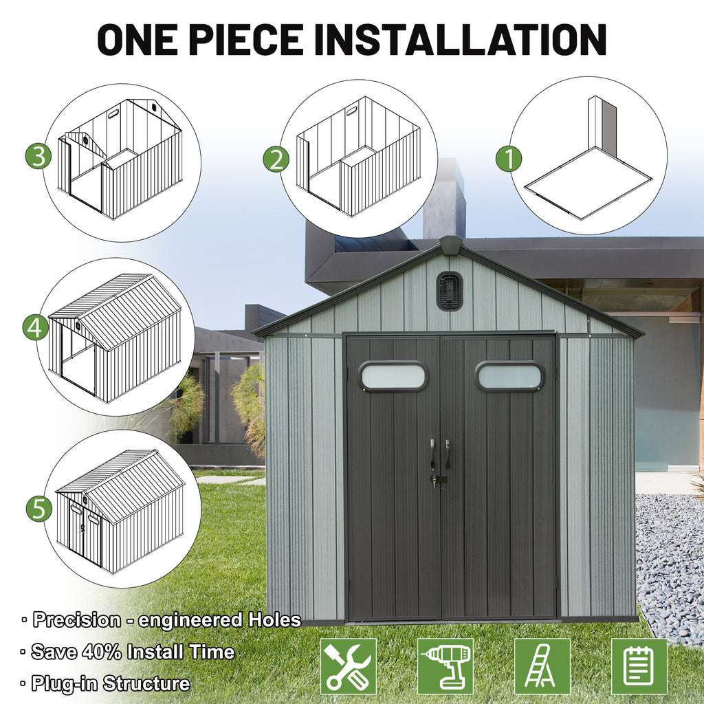 8X10FT Outdoor Resin Storage Shed