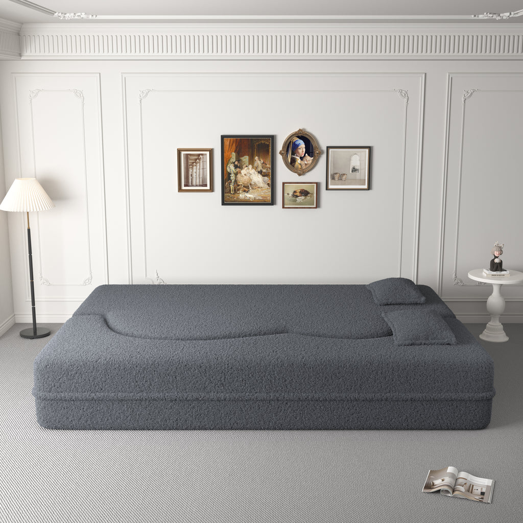 Modern Floor Sofa with 2 Pillows