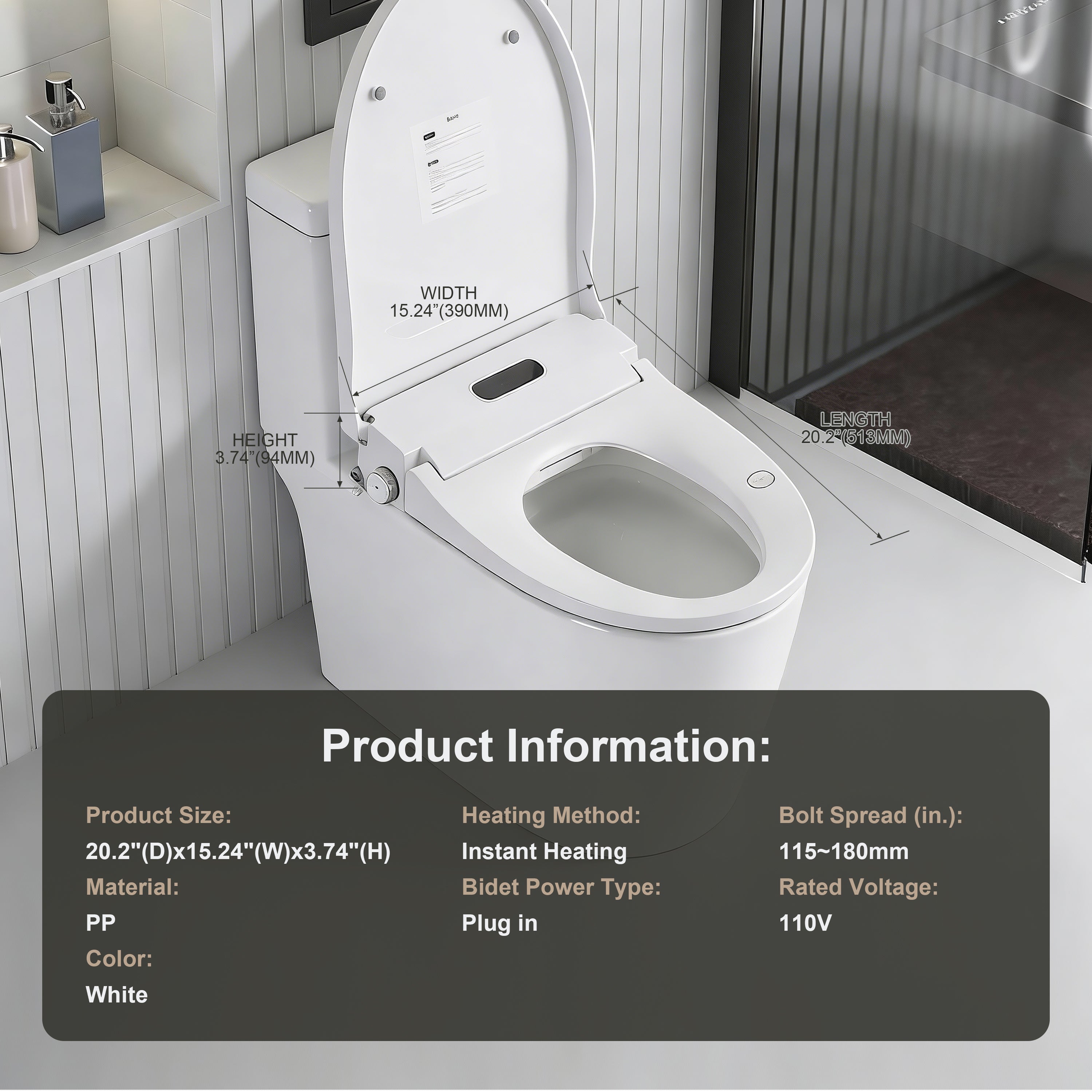 Smart Bidet Toilet Seat with Adjustable Heated Features