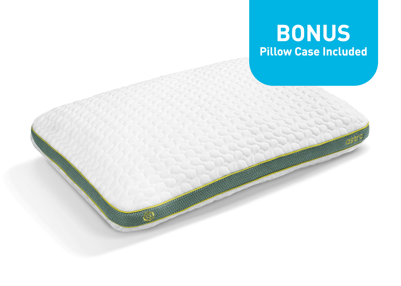 BedGear Astro Youth Rectangle Pillow with Pillowcase, White