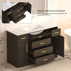 48" Dark Brown Bathroom Vanity