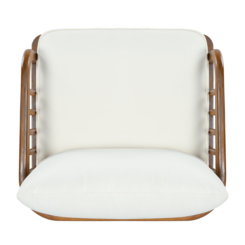 Acacia Wood Outdoor Patio Chair with Vertical Slatted Arms