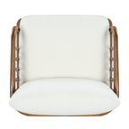 Acacia Wood Outdoor Patio Chair with Vertical Slatted Arms