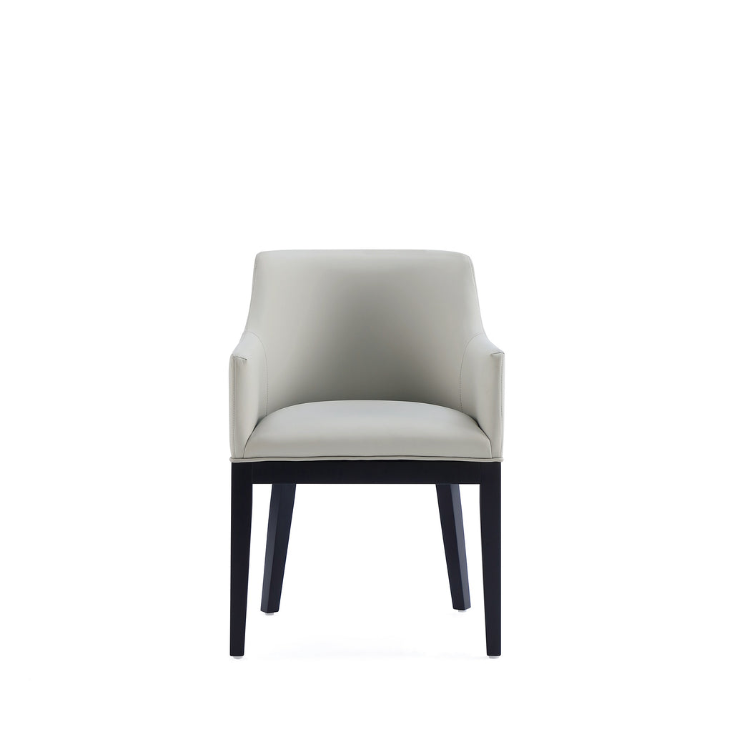 Gansevoort Wood Vegan Leather Armchair in Stone
