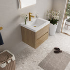 24" Wall-Mounted Bathroom Vanity with Sink