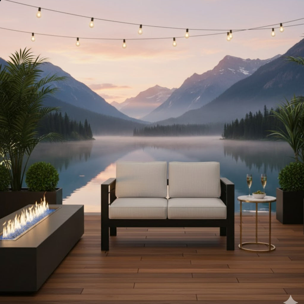 50" All-Weather Aluminum Patio Loveseat