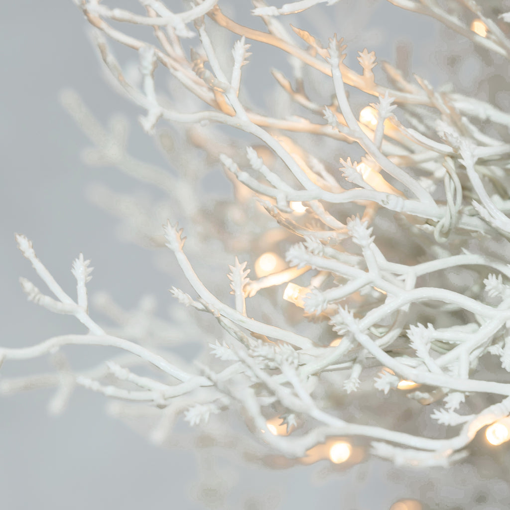 4ft Pre-lit Aspen Fir Artificial Christmas Tree, White, 280 Branch Tips, 230 Warm LED Lights