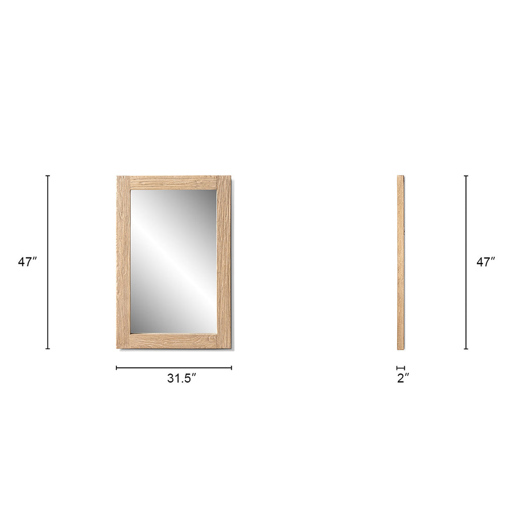 Langford 47" Solid Reclaimed Elm Wall Mirror, Heritage Light