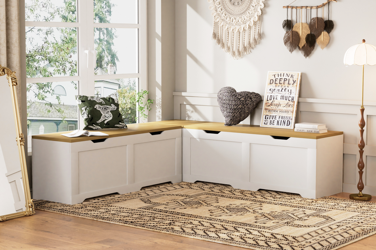 3-Piece L-Shaped Multi-Functional Storage Bench